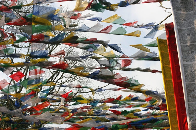 In the Himalayas, people give their prayers to the wind