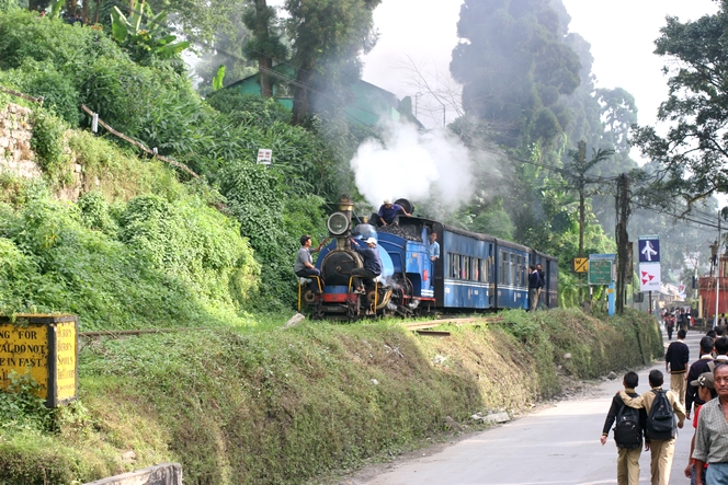 The little Darjeeling train requires a large crew