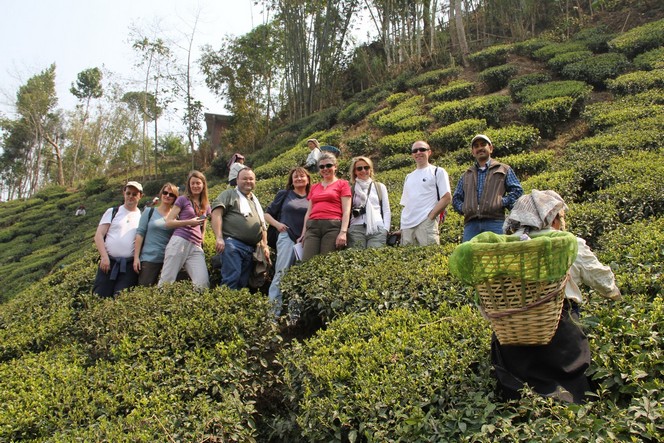 Eight students of the Tea School in Darjeeling