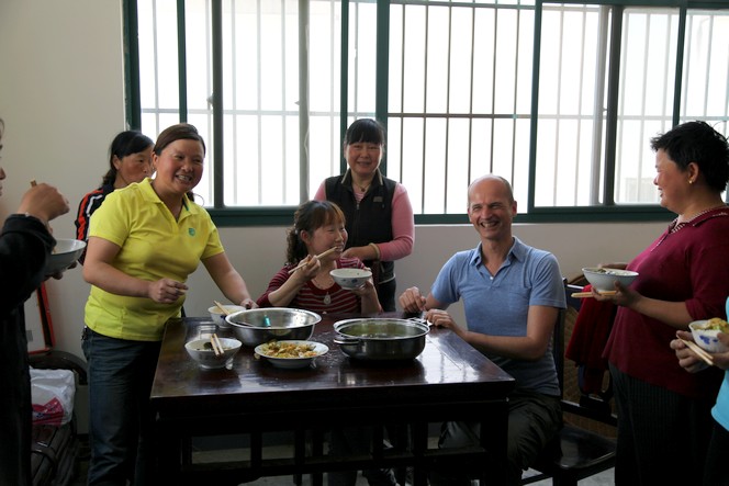 Mealtime in a Chinese tea factory Mealtime in a Chinese tea factory